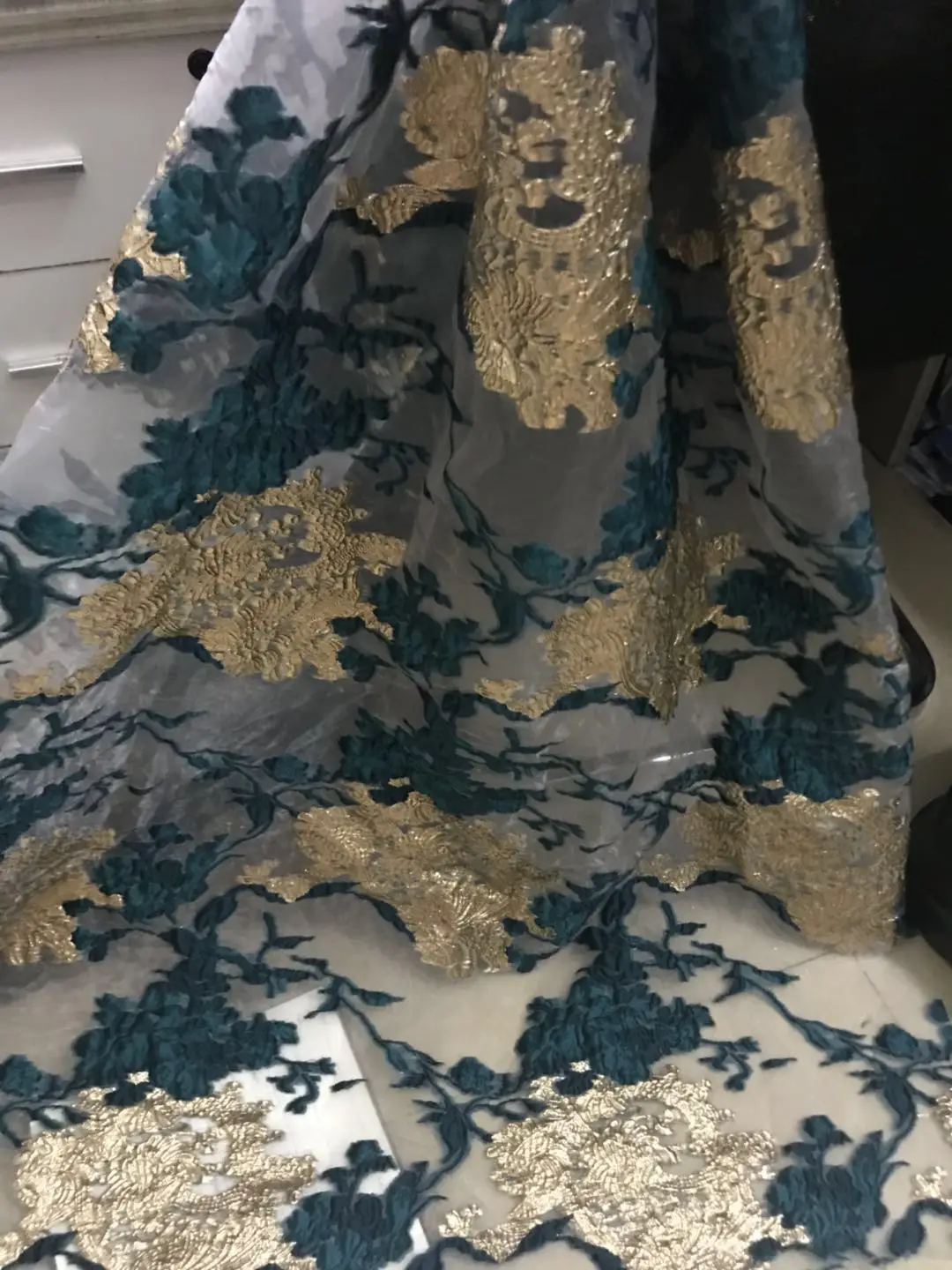 nice looking embroidery tulle flowers mesh lace fabric YG-416 with good quality for party dress | Дом и сад