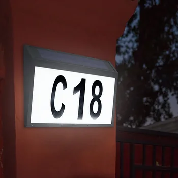 

Doorplate Outdoor LED Solar Light Address House Numbers Letters Waterproof Solar Lamp Home Garden Porch Door Decoration
