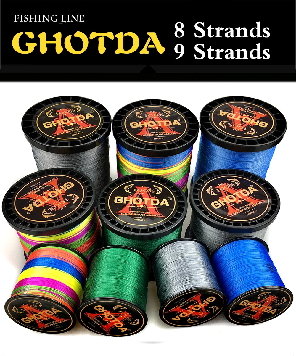 GHOTDA 9 прядей 500 м ПЭ плетеная леска многофиламентная ПЭ оплетка 20-108lb
