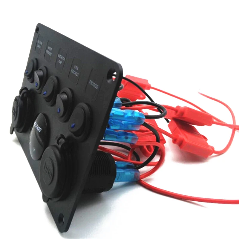 Автомобильный переключатель синяя розетка прикуривателя двойной USB DC 12 V/24 V 5V 2.1A+ 2.1A напряжение