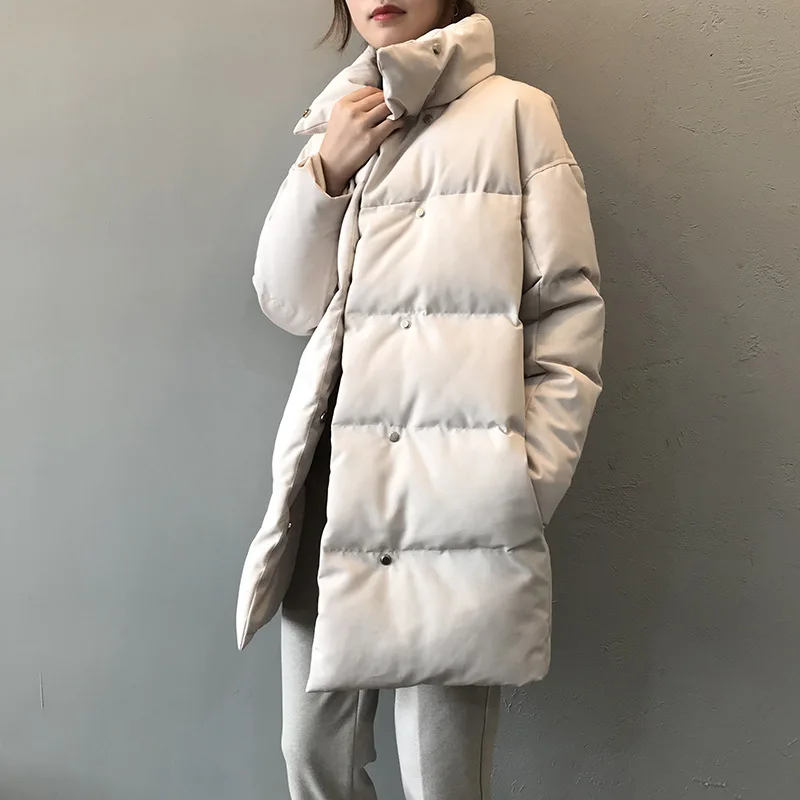 2019куртка женская зимняя корейская версия хлопка женский длинный участок парка женская сыпучая одежда толстая хлопковая куртка женская