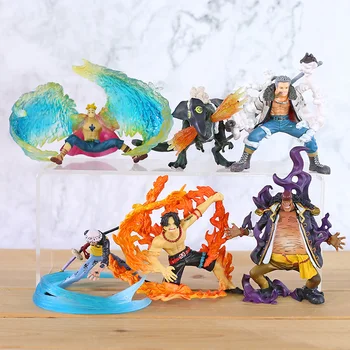 

One Piece Luffy Ace Smoker Marshall D Teach Marco Jozu Trafalgar Law Urouge X Drake Scratchmen Apoo Figures Toys 4pcs/set