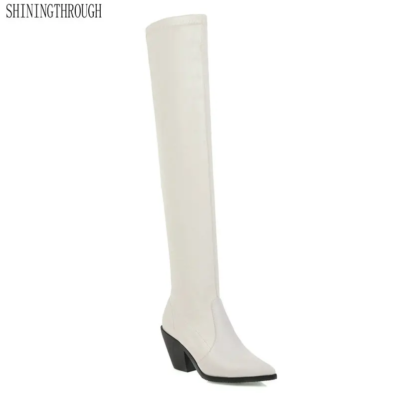 

2020 New Over The Knee High Women Boots Fashion Sexy Slip-on High Heel Women Shoes Pointed Toe Ladies Pary Dress Shoes