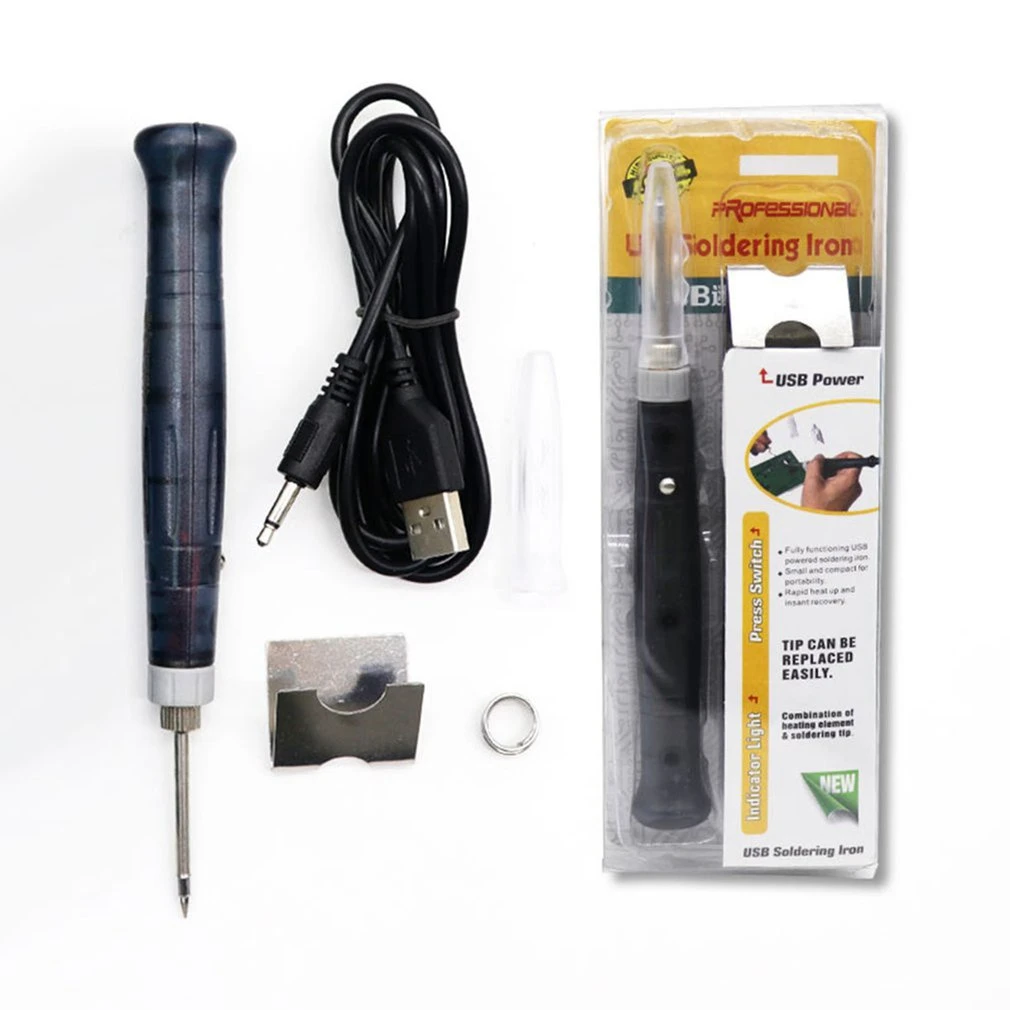 5V 8W Portable USB Electric Powered Soldering Iron Pen Tip Touch Switch Kit 