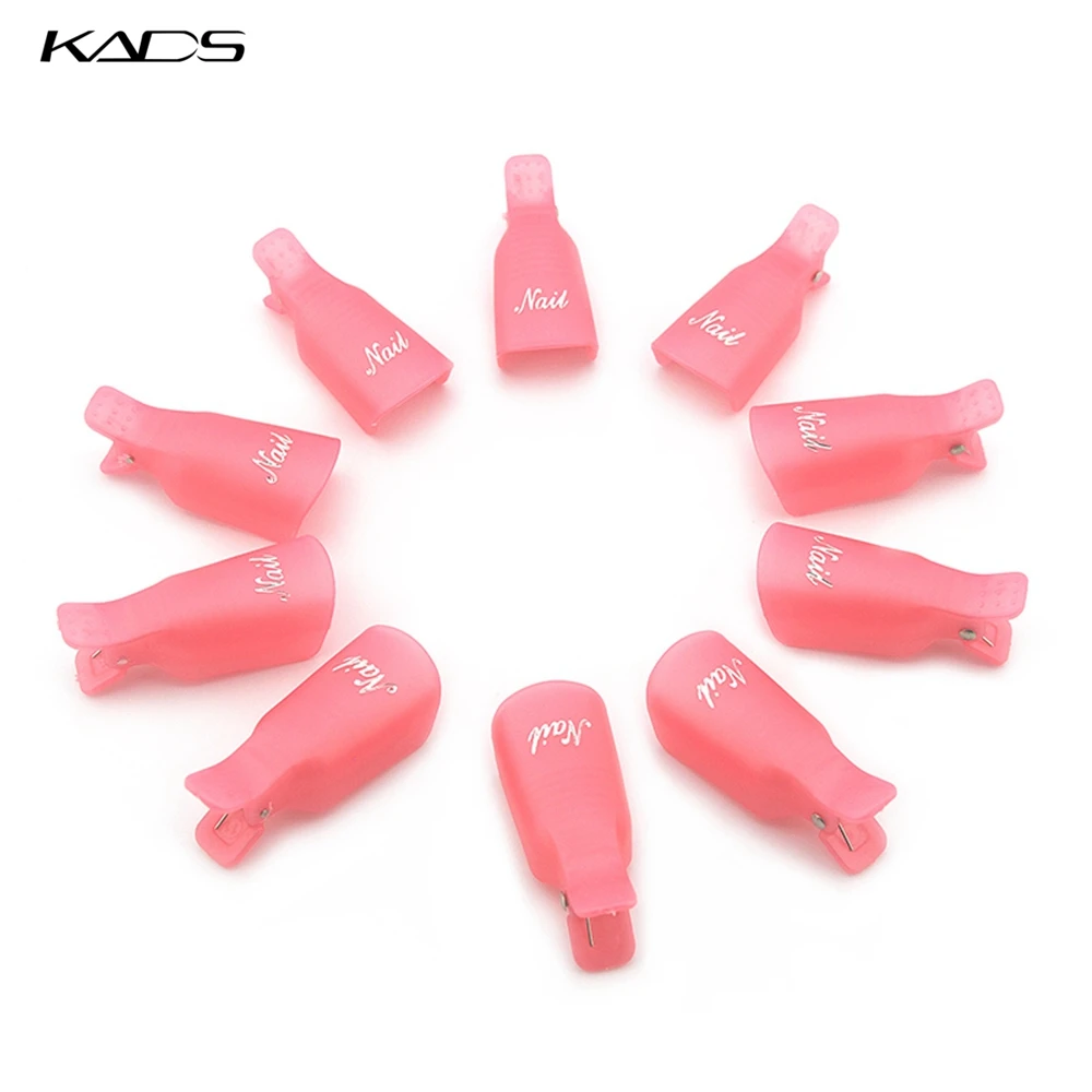 

KADS 10pcs/set Without Package Plastic Nail Tool Acrylic Nail Art Soak Off UV Gel Nail Polish Remover Wrap Clip Cap Nail Product