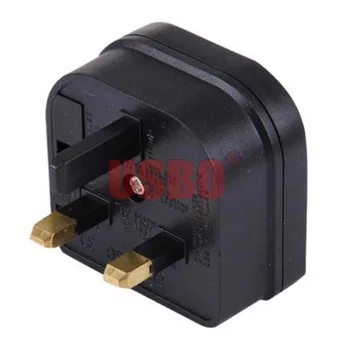 

Black white Copper 13A 250V fused EU to UK 3 pins power cable plug converter British Hong Kong detachable plug socket convertor