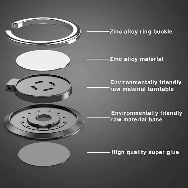 Luxury Rotatable Finger Ring Mobile Phone Holder Stand Grip for Universal Car Magnetic Mount Phone Back Sticker Pad Bracket