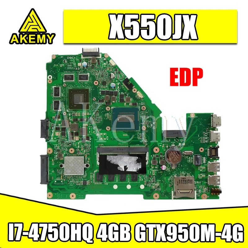 X550JX Moederbord I7-4750HQ Cpu GTX950M-4G 4 Gb Ram Edp Voor Asus X550J X550JD X550JK Laptop Moederbord X550JX Moederbord Test Ok X550JX Moederbord I7-4750HQ Cpu GTX950M-4G 4 Gb Ram Edp Voor Asus X550J X550JD X550JK Laptop Moederbord X550JX Moederbord Test Ok