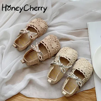 

Baby Girl Woven Hollow Soft Soles Toddler Shoes Korean Summer New Small Children's Bow Princess Shoes 0-3 Years Old