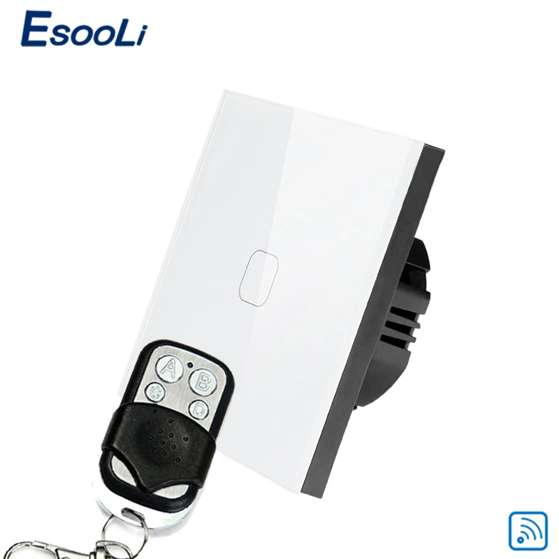 Esooli ЕС стандарт 1 банда 2 банды 1 способ дистанционное управление переключатель Роскошный Кристалл Стекло нормальный сенсорный переключатель держатель