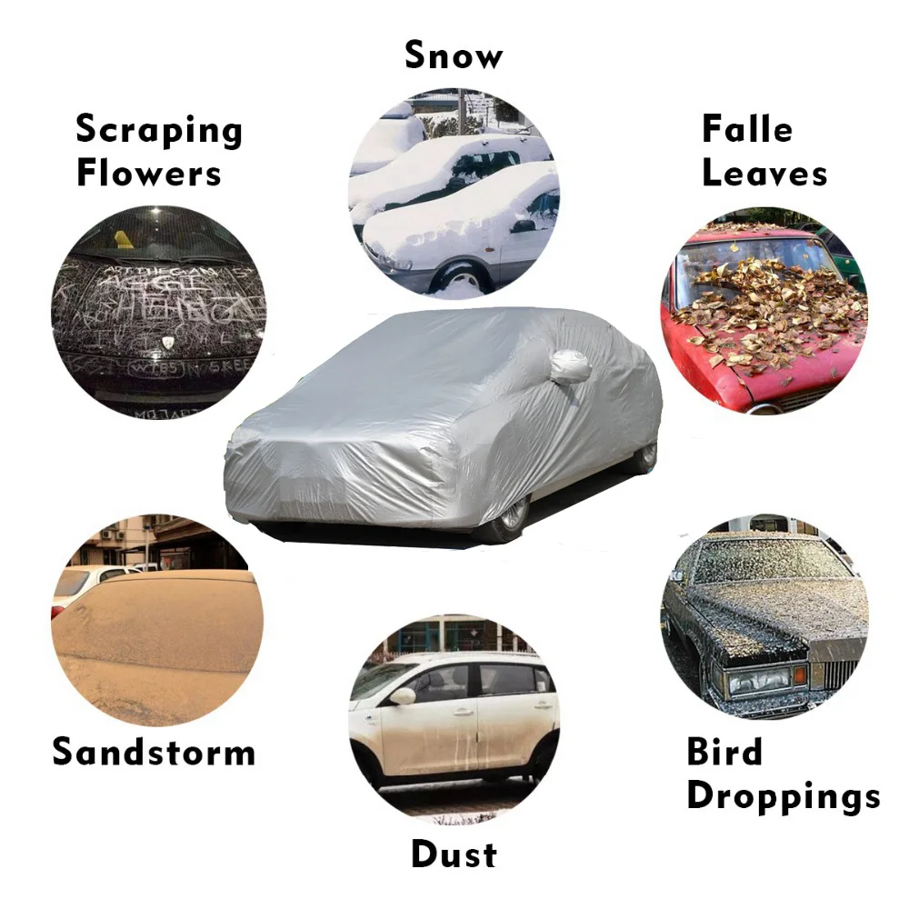 Универсальные водонепроницаемые полностью автомобильные Чехлы, защита от солнца УФ, защита от пыли, дождя, снега, льда, защита для Sedan S/M/L/XL/XXL
