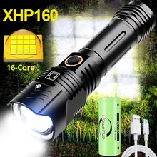 

Super Bright XHP160 High Power LED Flashlight USB Rechargeable Torch IPX6 Tactical Flash Light Powerful Hand Lantern For Camping