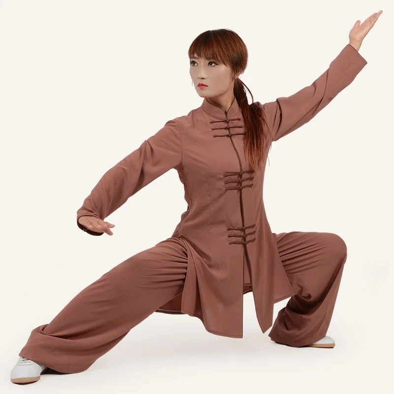 Летняя однотонная одежда Tai Chi китайский костюм воина эластичный кунг-фу наряд форма тайцзи женщина ушу униформа TA1817