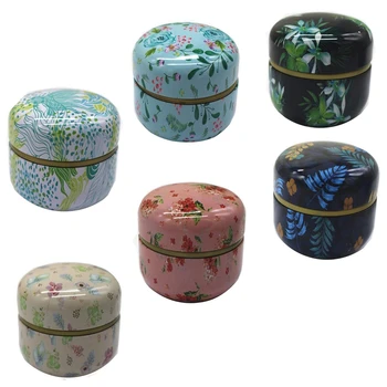 

6 Pcs Mini Tea Storage Containers Tea Tins Coffee Tins Food Storage Container for Tea Coffee Herb Candy Chocolate Sugar