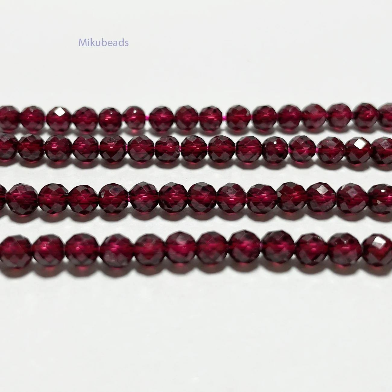 Natural AAA Brazil Red Garnet 4mm Faceted Round Beads Shinny Stone For Jewelry Making DIY Bracelet Necklace Strand Woman 6
