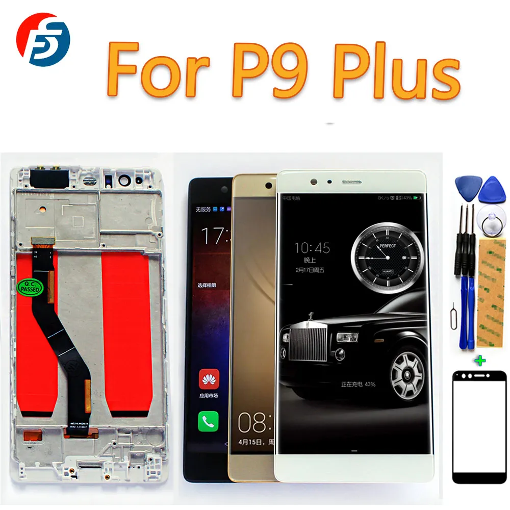 100% протестированный AMOLED 5 дюймов сенсорный экран для HUAWEI P9 Plus ЖК дисплей