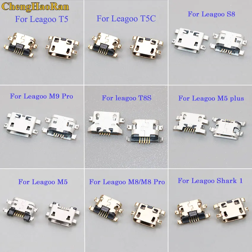 

ChengHaoRan 2pcs Micro USB For Leagoo T5 M5 Plus S8 T8S M9 Pro M8 M8 PRO shark 1 Power Charging Port Jack Socket Plug Connector