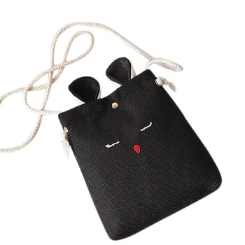 

Korea Style Lady Rabbit Ear Cute Women Shoulder Bag Lovely Children One Shoulder Bag Black