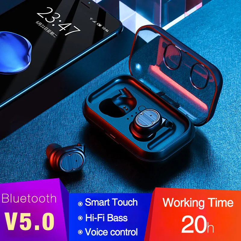 

Wireless Bluetooth 5.0 Sport Headphones Earbuds w/Mic Earphone TWS-8 Waterproof Earbud For Apple iPhone
