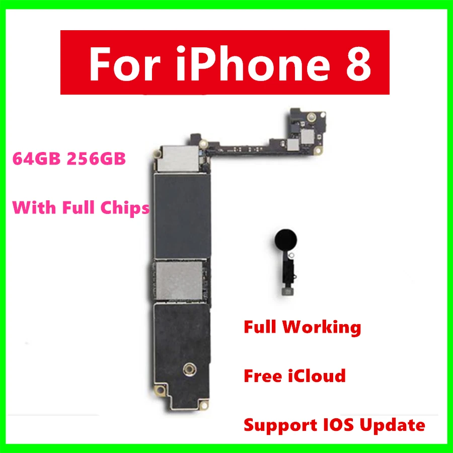 Разблокирована для iphone 8 материнская плата с/без Touch ID Полная работа логическая с