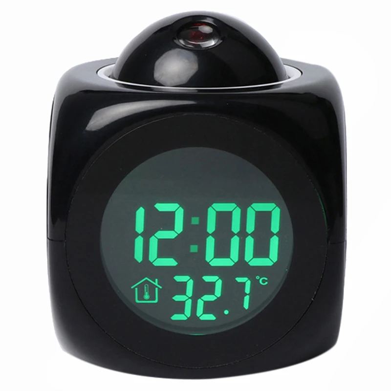 Цифровой Будильник многофункциональный с голосовым говорящим светодиодный с проекцией температуры