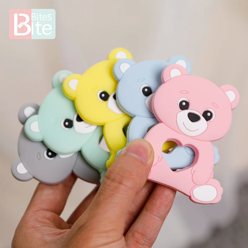 

Bite Bites Silicone Bear Teethers Baby 1pc Food Grade Diy Stroller Accessories Nursing Pacfier Chain Tiny Rod Baby Shower Gifts