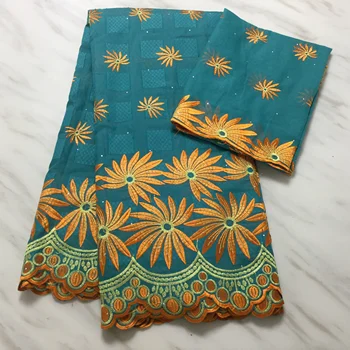

Fashon women 100%cotton lace fabrics hot sale swiss voile lace in switzerland dubai fabric embroidered fabrics 5+2yards
