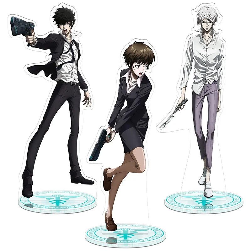 PSYCHO-PASS 3 Shindo Arata Tsunemori Akane Kougami Shinya Косплей акриловый кулон брелок настольная подставка фигурка модель пластина декор - Цвет: 3Pcs