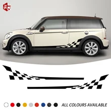 *#Best Price 2 Pcs Car Styling Checkerboard Checker Flag Style Door Side Stripe Sticker Body Decal For MINI Cooper S Clubman R55 Accessories *#Best Price 2 Pcs Car Styling Checkerboard Checker Flag Style Door Side Stripe Sticker Body Decal For MINI Cooper S Clubman R55 Accessories