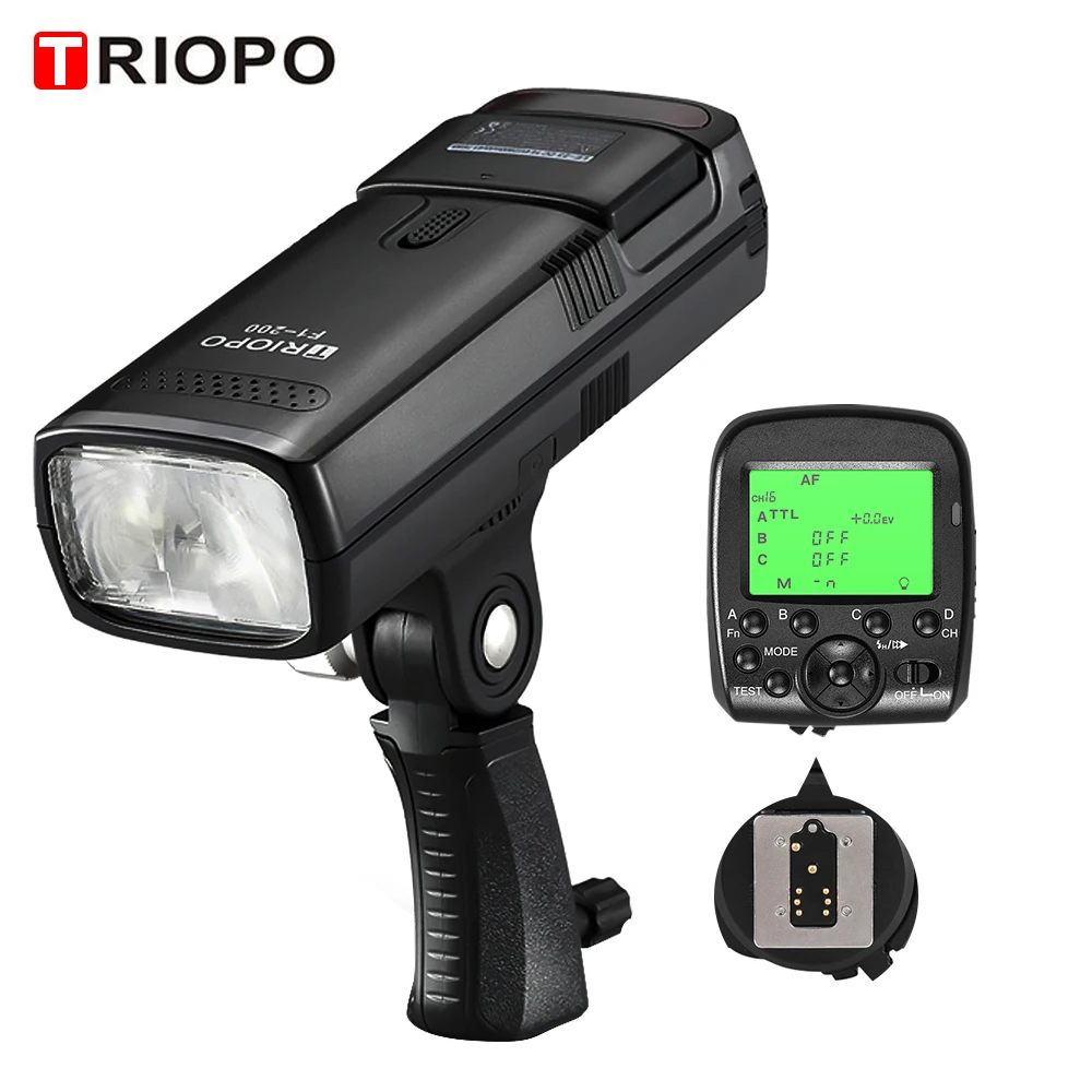 

TRIOPO 2.4G Wireless TTL Flash Outdoor Flash Light with TRIOPO G1 Dual TTL Flash Trigger HSS GN53 200Ws for Canon Nikon Cameras