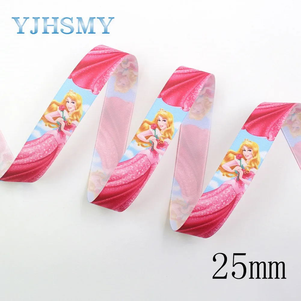 YJHD I-19815-1939 22 мм 10 ярдов мультфильм принцесса Печатный grosgrain лента упаковка дизайн, DIY аксессуары материалы ручной работы