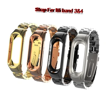 

Mi Band 3 4 Strap wrist strap for Xiaomi mi band 3 4 Metal Miband 4 accessories pulsera correa Mi 3 smart bracelet