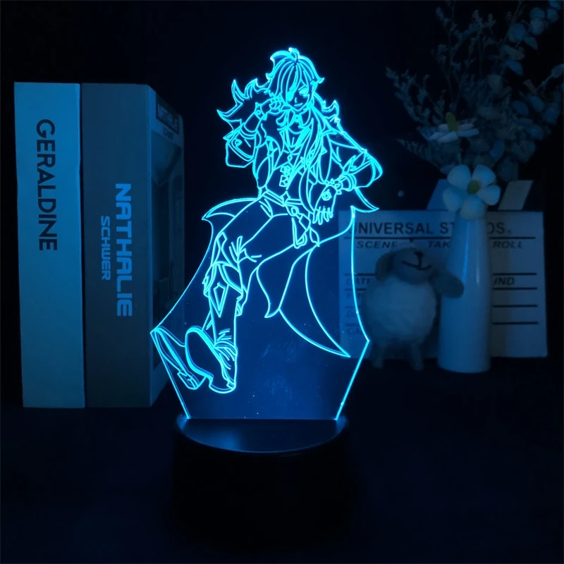 Genshin Impact Kaeya Alberch 3D Night Light for Bedroom Decor Light Cute Birthday Color Gift LED Lamp Manga Kid Lovely Present mi motion activated night light 2