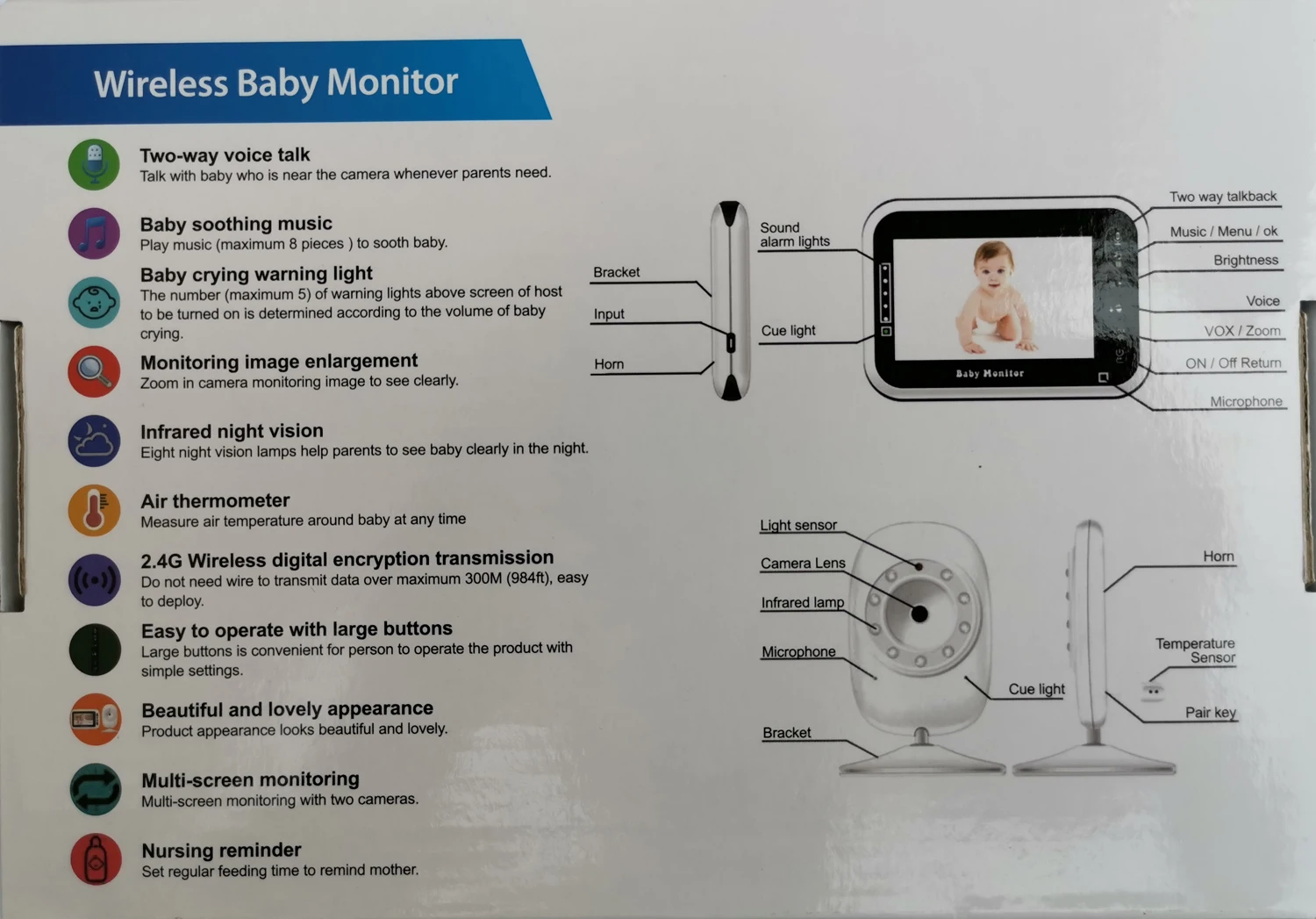 3,5 дюймов беспроводной видео детский монитор беспроводной с камерой детская камера Двусторонняя Talkback няня камера няня Няня няня детский монитор