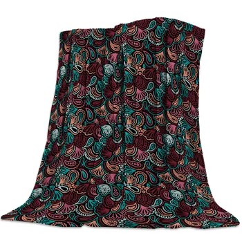 

Paisley Colorful Pattern Spring and Autumn Soft Flannel Blanket Office Siesta Blanket Sofa Bed Blanket