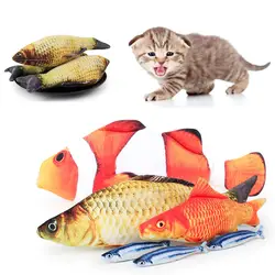Плюшевая имитация рыбы игрушка кошка мята рыба забавная игрушечная кошка котенок Подушка заполненная Подушка Кошка Интерактивная игрушка