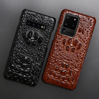 

Leather Phone Case For Samsung S20 Ultra S7 S8 S9 S10 Lite S10e Note 8 9 10 Plus A20 A30 A50 A70 A51 A71 Crocodile Head Texture