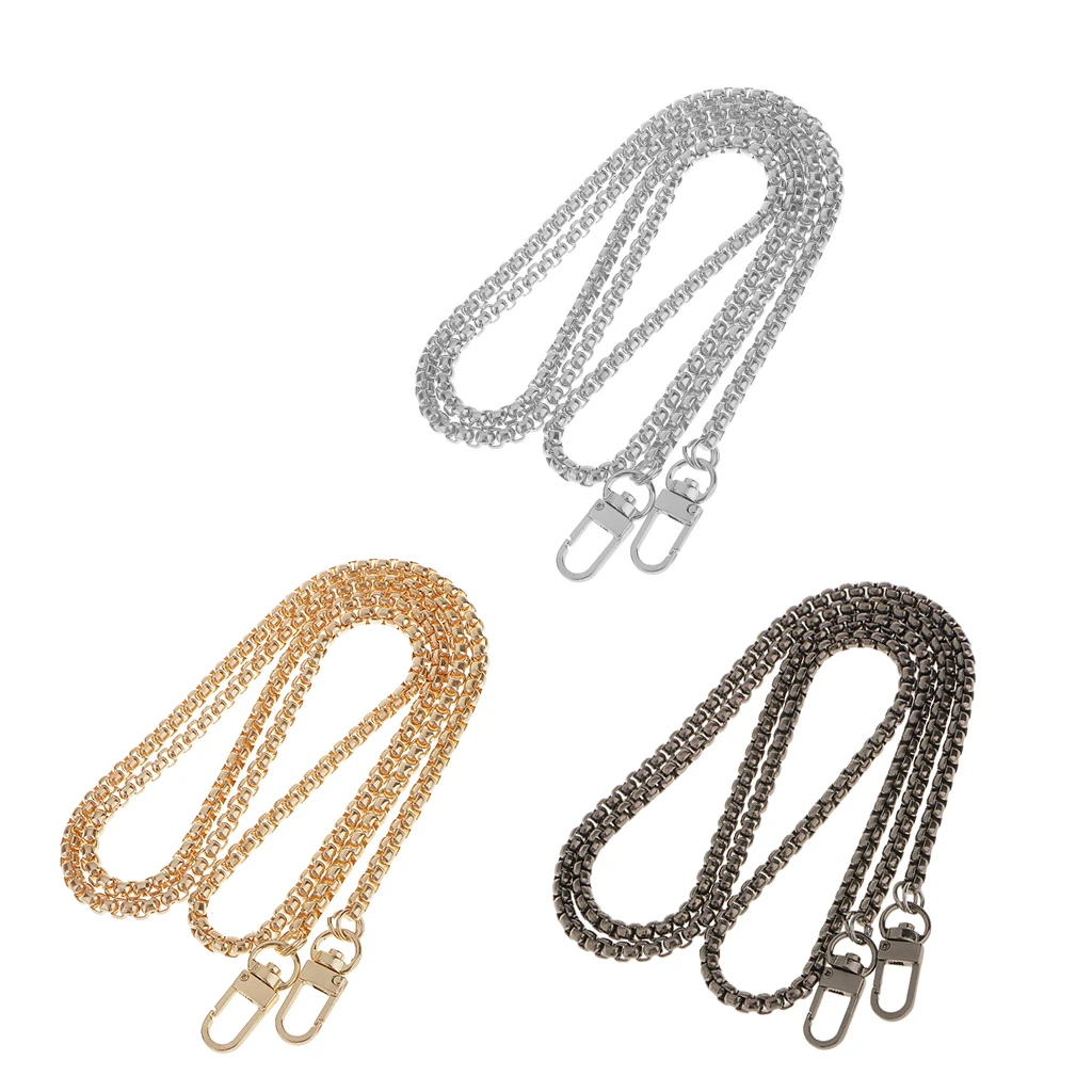 Metal Purse Chain Strap Replacement Handbag Bag Accessories, with Metal Buckles, 47 Inch