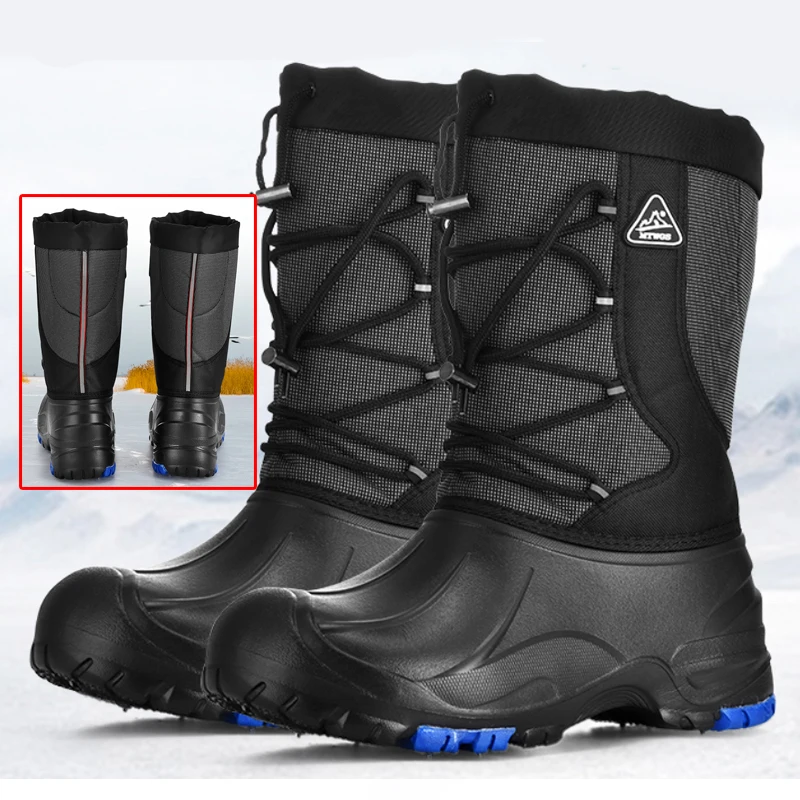 Outdoor Waterproof Non-slip Boots with Steel Nails, Winter Snow Waders, Hunting Boot, Caza, Camping Shoes