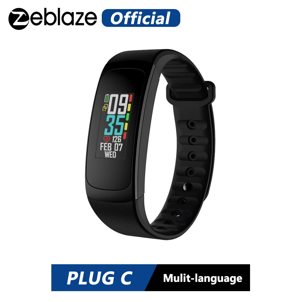 Браслет Zeblaze Plug C непрерывный пульсометр цветной дисплей длительное время
