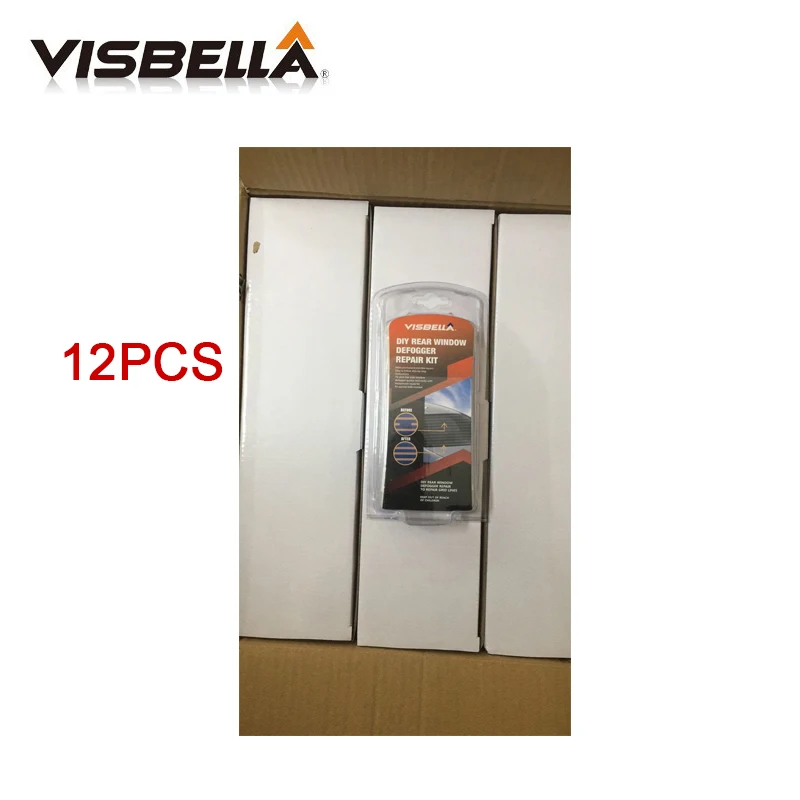 Visbella 12Kits/BOX DIY Rear Window Defogger Repair Kit Mist Line of Auto Glass Fix Broken Defogger Grid Lines Hand Tool Sets