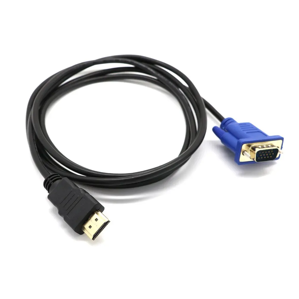 1,5 м/16 футов Золотой HDMI Мужской к VGA Мужской 15 Pin видео адаптер кабель 1080P 6 футов для ТВ DVD коробка