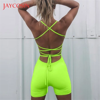 

Jaycosin Jumpsuit Women Sling Slim Fit Large Size Nightclub Summer Sexy Sleeveless Rompers Womens Playsuit combinaison femme