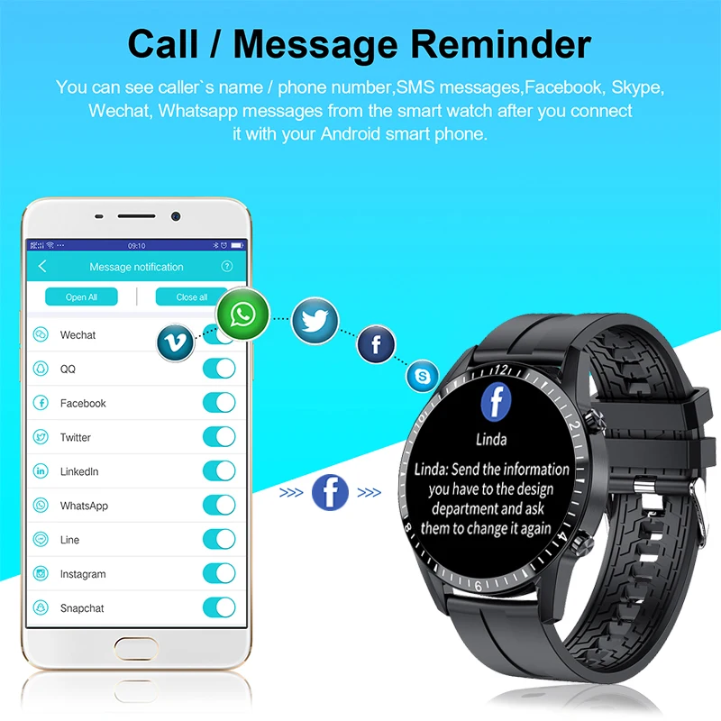 LIGE Smart Watch Phone Full Touch Screen Sport