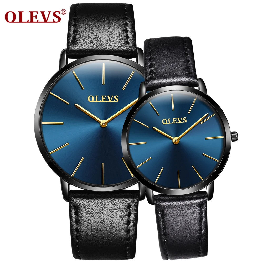 Review  OLEVS Luxury Couples Quartz Watch Wristwatch for Women Men 30M Water Resistant Leather Strap