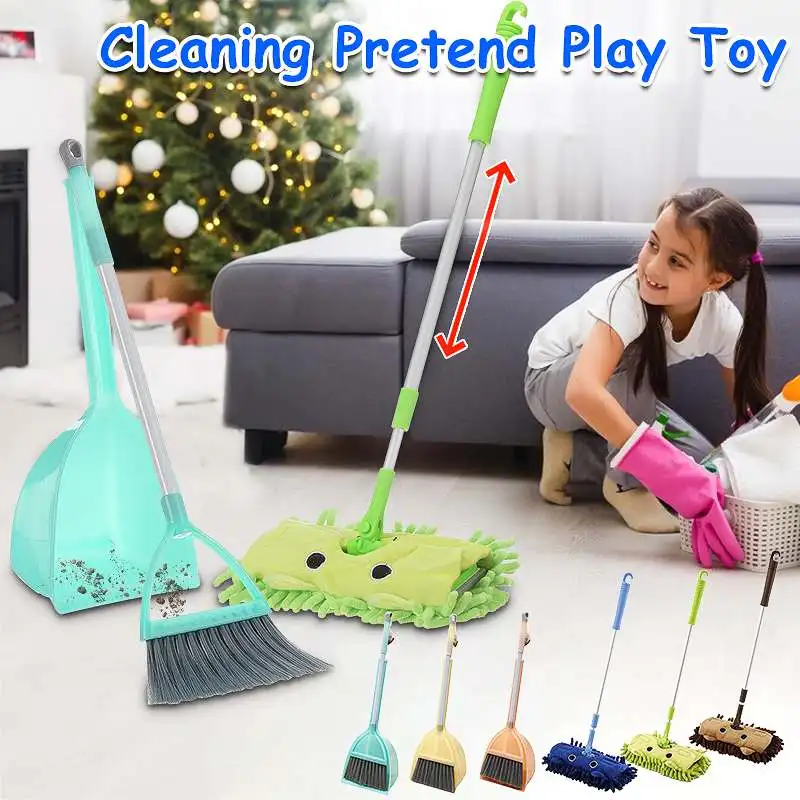 Ofertas Especiales Mopa de limpieza de escoba para niños, Mini Herramientas de limpieza del hogar, juguete para juego de imitación, juguetes educativos para edades tempranas, desarrollo de habilidades, juguete AjXNea9JW69