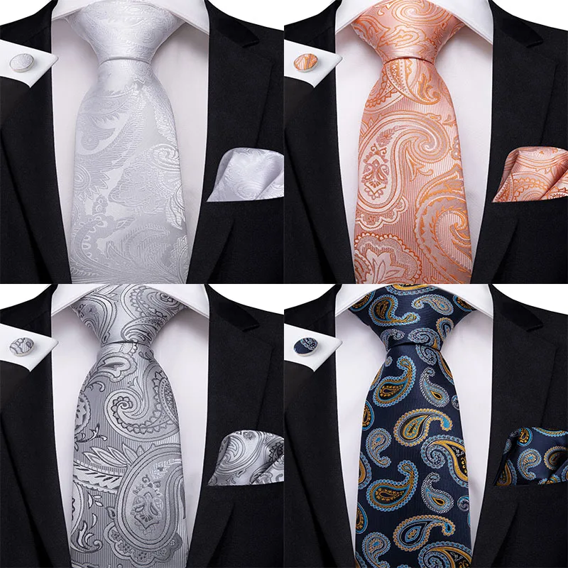 Mens Gifts Necktie Red Floral Paisley Silk Ties For Men Handkerchief Cufflinks Tie Set DiBanGu Design Business tie Wedding Tie Mens Gifts Necktie Red Floral Paisley Silk Ties For Men Handkerchief Cufflinks Tie Set DiBanGu Design Business tie Wedding Tie