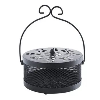 

Hanging Home Vintage Ember Holder Heat Resisting Tray Iron Art Safe Garden Fire Prevention Mosquito Coil Box Large Storage