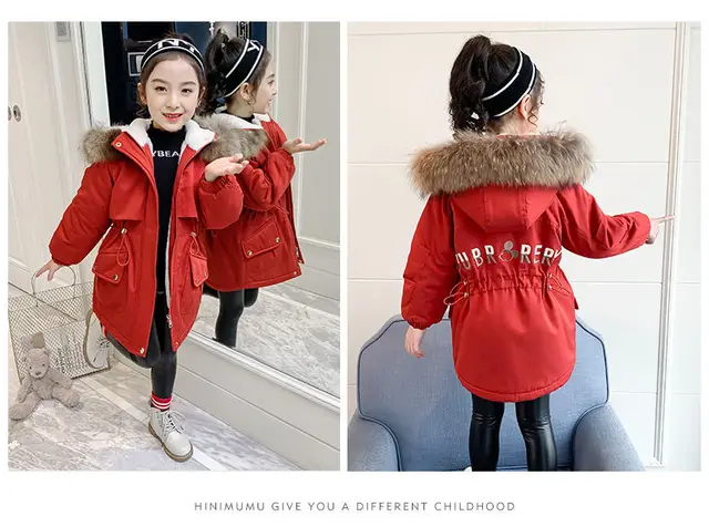 Manteau Fille à Capuche d'Extérieur pour l'Hiver, Modèle Tenant Chaud,  Parka en Fourrure, Idéal pour les Adolescents, Convient aux 5, 6, 8, 10, 12  ans - AliExpress