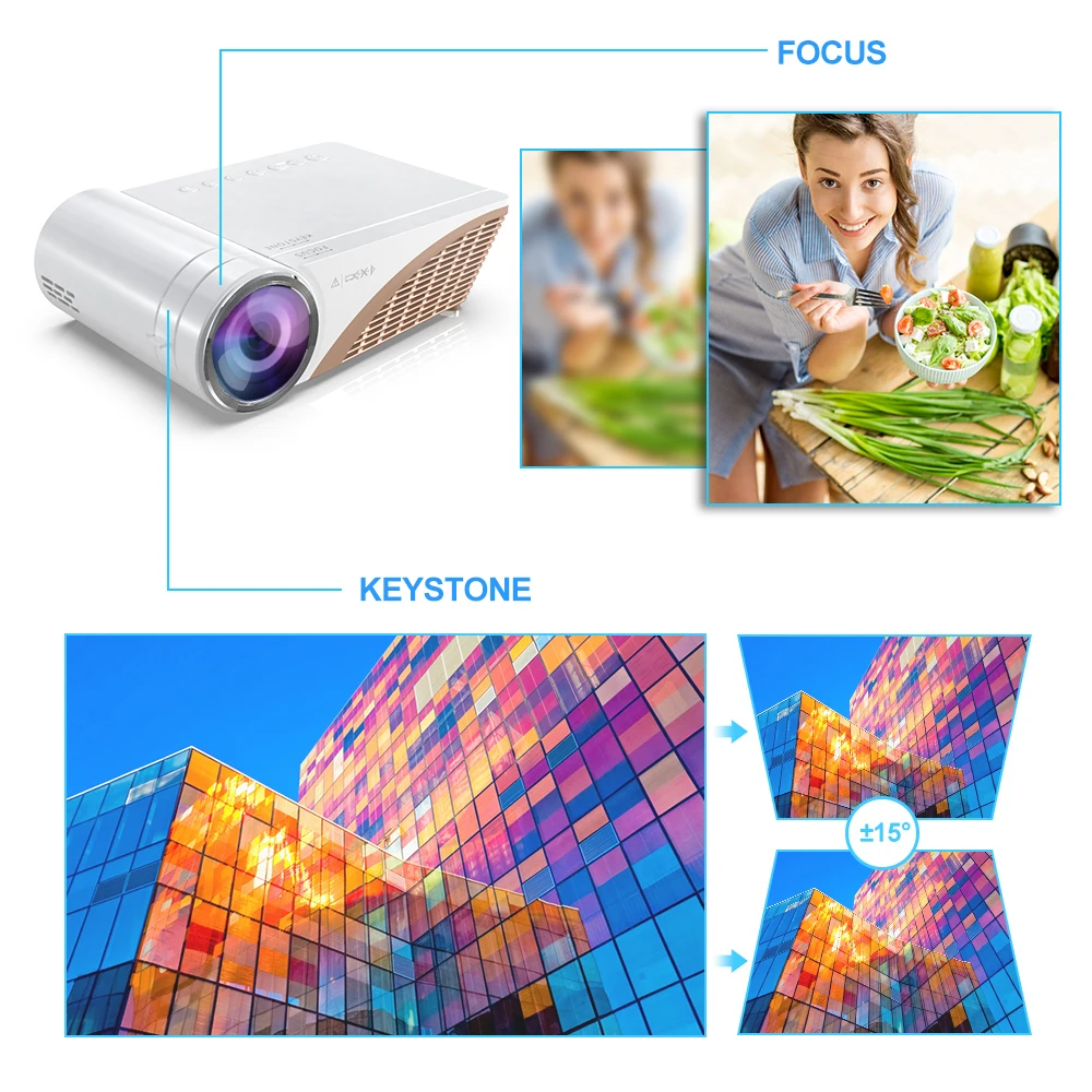 Видеопроектор VIVICINE 720p Smart недорогой HD светодиодный проектор для домашнего